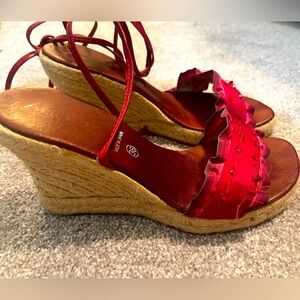Aldo Women's Red Lace-Up Sandals